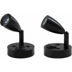 2 Pezzi 12V LED Spot Lampada Da Lettura Lampada Da Comodino Lampada Da Parete Interruttore Dimmerabile Camper Caravan Van Caravan Luce Interna Per Barca Camper (Nero, Corto)