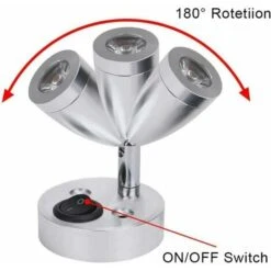 2 Pezzi 12V LED Spot Lampada Da Lettura Lampada Da Comodino Lampada Da Parete Interruttore Dimmerabile Camper Caravan Van Caravan Luce Interna Per Barca Camper (Nero, Corto) -Negozio al dettaglio Paulmann 98110182 5