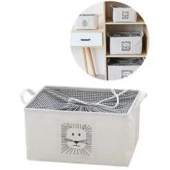 Cesto Portaoggetti Con Coulisse Leone Cotone Lino Con Manico S -Negozio al dettaglio Paulmann 98115838 3