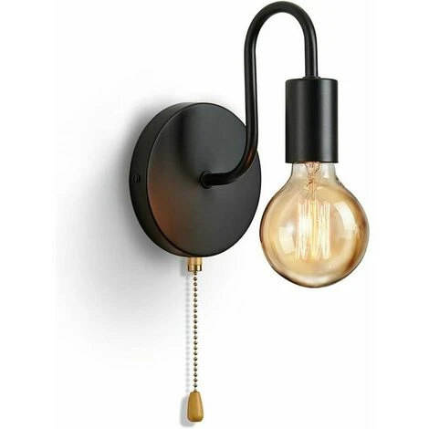 Lampada Da Parete Vintage E27 Applique Da Parete Con Presa Standard Lampada Da Interni Retrò Industriale In Metallo Con Interruttore, Senza Lampadina, Nera 3 Lampada Da Parete Vintage E27 Applique Da Parete Con Presa Standard Lampada Da Interni Retrò Industriale In Metallo Con Interruttore, Senza Lampadina, Nera