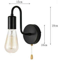 Lampada Da Parete Vintage E27 Applique Da Parete Con Presa Standard Lampada Da Interni Retrò Industriale In Metallo Con Interruttore, Senza Lampadina, Nera 10 Lampada Da Parete Vintage E27 Applique Da Parete Con Presa Standard Lampada Da Interni Retrò Industriale In Metallo Con Interruttore, Senza Lampadina, Nera -Negozio al dettaglio Paulmann 98128041 4