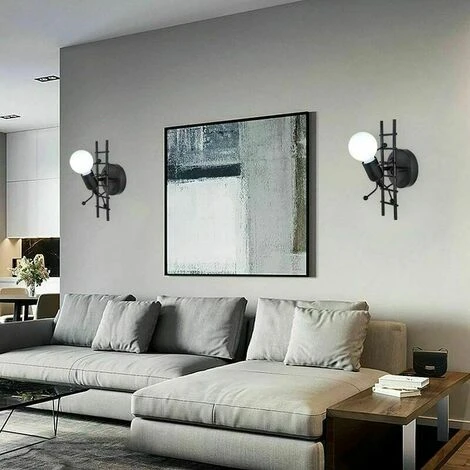 Creativo Umanoide Applique Da Parete Moderna Lampada Da Parete Per Interni Art Déco E27 Lampada Da Parete Per Camera Da Letto, Camera Dei Bambini, Corridoio, Ristorante, Scala (Nero) 5 Creativo Umanoide Applique Da Parete Moderna Lampada Da Parete Per Interni Art Déco E27 Lampada Da Parete Per Camera Da Letto, Camera Dei Bambini, Corridoio, Ristorante, Scala (Nero) - immagine 3