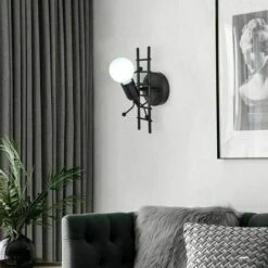 Creativo Umanoide Applique Da Parete Moderna Lampada Da Parete Per Interni Art Déco E27 Lampada Da Parete Per Camera Da Letto, Camera Dei Bambini, Corridoio, Ristorante, Scala (Nero) 10 Creativo Umanoide Applique Da Parete Moderna Lampada Da Parete Per Interni Art Déco E27 Lampada Da Parete Per Camera Da Letto, Camera Dei Bambini, Corridoio, Ristorante, Scala (Nero) -Negozio al dettaglio Paulmann 98133600 4