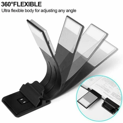 Lampada Da Lettura A Libro Con Clip, Luce Da Libro A LED, Luce Da Libro A Clip, 4 Livelli Di Luminosità Regolabili, Ricaricabile Tramite USB Per Bambini, Lettura Notturna, Letto, Aereo, Treno 6 Lampada Da Lettura A Libro Con Clip, Luce Da Libro A LED, Luce Da Libro A Clip, 4 Livelli Di Luminosità Regolabili, Ricaricabile Tramite USB Per Bambini, Lettura Notturna, Letto, Aereo, Treno - immagine 4