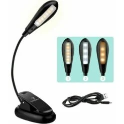 Lampada Da Lettura Ricaricabile Per Libro, Luminosità 9 Modalità, Lettore Lampada 7 LED, Lampada Pinza Clip Flessibile E Portatile Per EReader, Notte, Viaggi, Lavoro [ITeddo Bianco E Caldo]