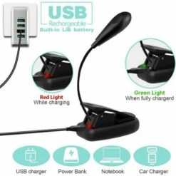 Lampada Da Lettura Ricaricabile Per Libro, Luminosità 9 Modalità, Lettore Lampada 7 LED, Lampada Pinza Clip Flessibile E Portatile Per EReader, Notte, Viaggi, Lavoro [ITeddo Bianco E Caldo] -Negozio al dettaglio Paulmann 98230096 4