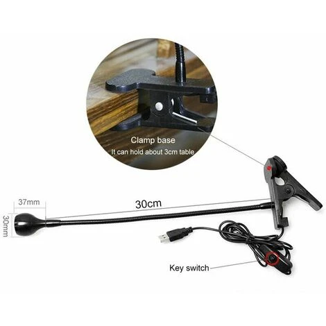 Lampada Da Lettura USB Con 3 Modalità Di Colore Per La Protezione Degli Occhi Più Bassi Perfetta Per La Lettura Notturna, Nera 5 Lampada Da Lettura USB Con 3 Modalità Di Colore Per La Protezione Degli Occhi Più Bassi Perfetta Per La Lettura Notturna, Nera - immagine 3