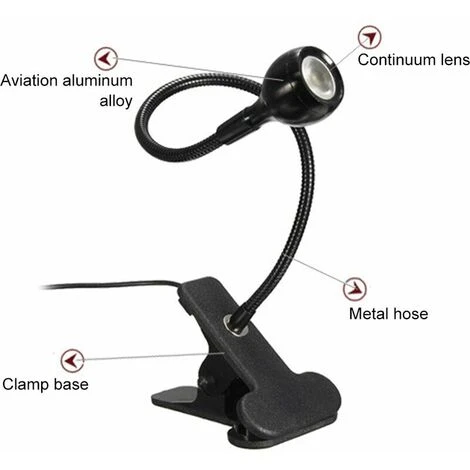 Lampada Da Lettura USB Con 3 Modalità Di Colore Per La Protezione Degli Occhi Più Bassi Perfetta Per La Lettura Notturna, Nera 6 Lampada Da Lettura USB Con 3 Modalità Di Colore Per La Protezione Degli Occhi Più Bassi Perfetta Per La Lettura Notturna, Nera - immagine 4