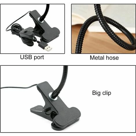 Lampada Da Lettura USB Con 3 Modalità Di Colore Per La Protezione Degli Occhi Più Bassi Perfetta Per La Lettura Notturna, Nera 7 Lampada Da Lettura USB Con 3 Modalità Di Colore Per La Protezione Degli Occhi Più Bassi Perfetta Per La Lettura Notturna, Nera - immagine 5