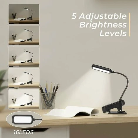 Luce Da Lettura Con Clip, Luce Da Lettura Per Leggere A Letto, Luce Da Lettura Ricaricabile Tramite USB Con 16 LED, 5 Modalità Di Luminosità E 3 Colori Per Lettori E Bambini 4 Luce Da Lettura Con Clip, Luce Da Lettura Per Leggere A Letto, Luce Da Lettura Ricaricabile Tramite USB Con 16 LED, 5 Modalità Di Luminosità E 3 Colori Per Lettori E Bambini - immagine 2